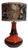 Vintage German Table Lamp with Orange-Brown Ceramic Base and Fabric Shade, 1970s For Sale