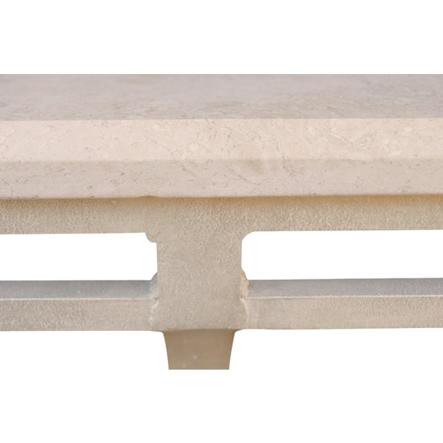 Lexington Furniture Travertine and Iron Coffee Table For Sale In Tampa - Image 6 of 10