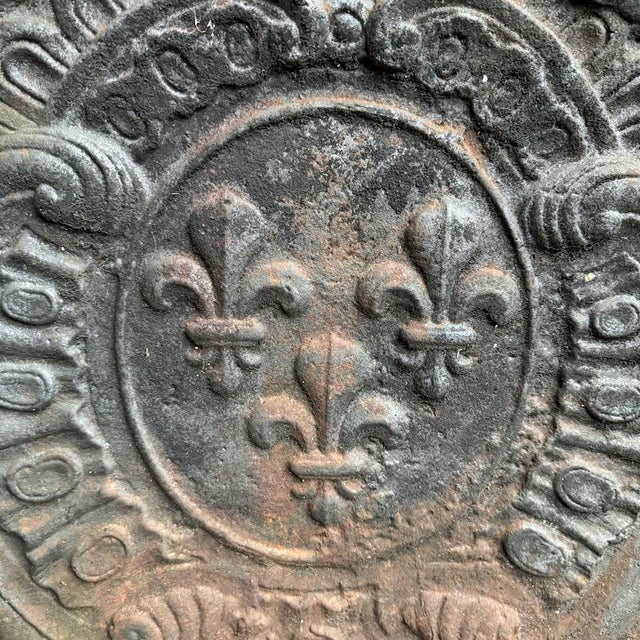 Black French Chimney Fireback, 1850s For Sale - Image 8 of 15