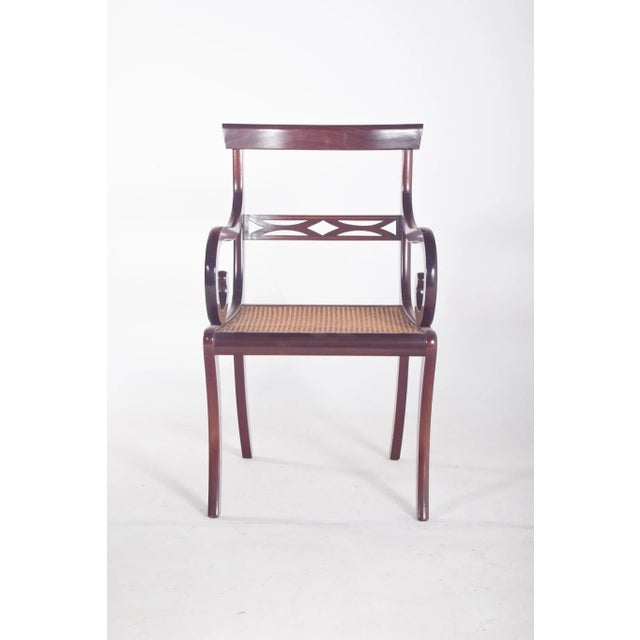 Brown English Mahogany Armchair with Straw Seat, 1890s For Sale - Image 8 of 8