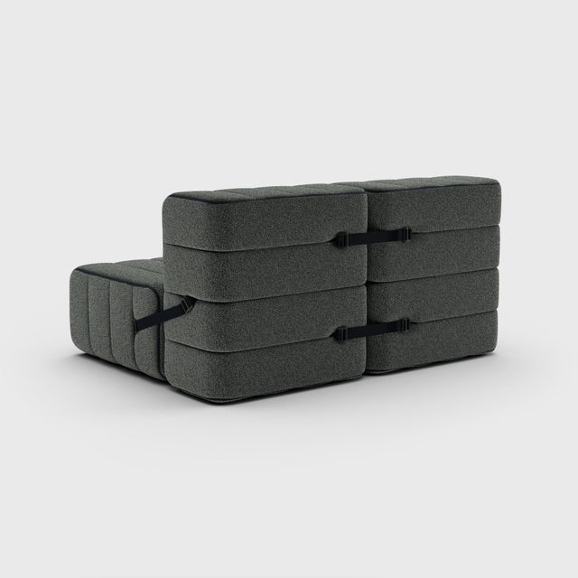 Contemporary Curt Modular Set - Flexible 2-Seater - Sera - Gravel (Grey) by Ambivalenz, Set of 4 For Sale - Image 3 of 5