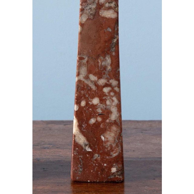 French Red Griotte Marble Obelisks, Set of 2 For Sale - Image 5 of 7