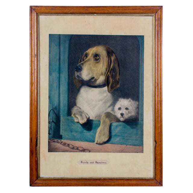 "Dignity and Impudence Dog" Lithograph Print by Sir Edwin Henry Landseer For Sale