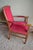 Art Deco Oak Armchair with Red Velvet For Sale - Image 4 of 8