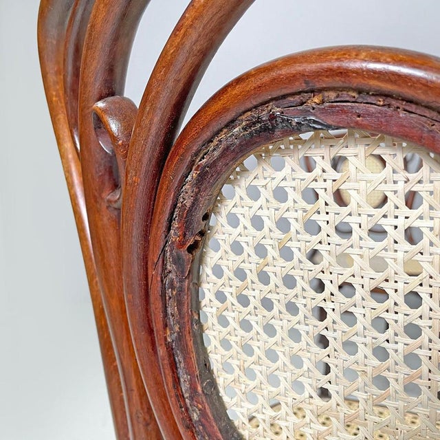 Antique Italian Wood and Vienna Straw Chairs with Curl Details, 1890s, Set of 4 For Sale - Image 13 of 18