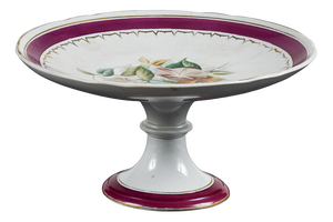 Ceramic Cake Stand with Floral Decoration from PW, Early 1900s