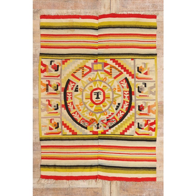 Antique Oaxacan Zapotec Kilim Rug, 04'08 X 06'06 For Sale - Image 10 of 10