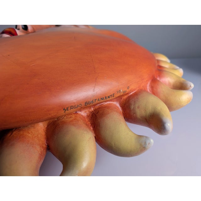 Maroon Large Sol Eclipse Papier Mâché Wall Sculpture by Sergio Bustamante, 1997 For Sale - Image 8 of 18