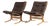 Vintage Siesta Chairs in Brown Leather by Ingmar Relling for Westnofa, 1970s, Set of 2 For Sale