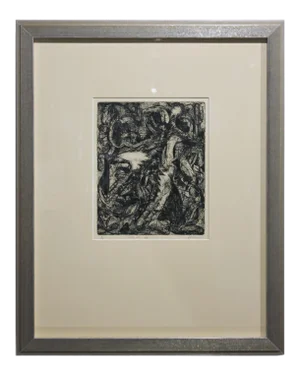 J. M. Dunn "Here She Is" Black and White Abstract Lithograph Edition 1 of 4 20th Century