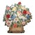 Vintage Folk Art Hand-Painted Tole Floral Fireplace Screen For Sale