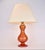 Stunning murano glass table lamp in red with gold flakes. Likely made by the company Barovier & Toso, but not marked. In...