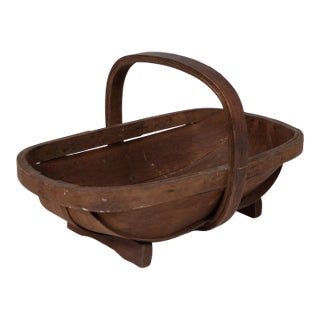 Vintage English Garden Trug Basket, Circa 1930's For Sale
