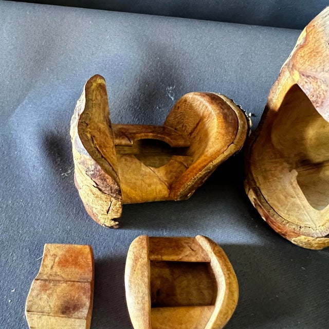 Wood Signed Raymond Pelton 1982 Hand Carved Limb Wood Puzzle Box Sculpture For Sale - Image 7 of 12