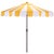 Meze 9 Ft Crank Umbrella, Yellow Cabana Stripe/Brown Pole For Sale - Image 9 of 9