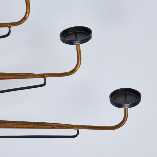 Gold Gilt Wroght Iron Candelabra For Sale - Image 8 of 8