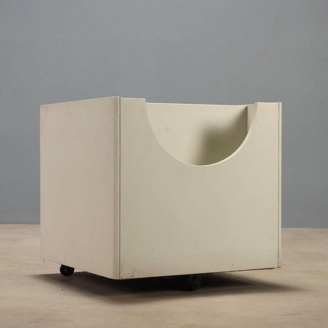 White Lacquered Wood Nightstand, 1970s For Sale - Image 9 of 10