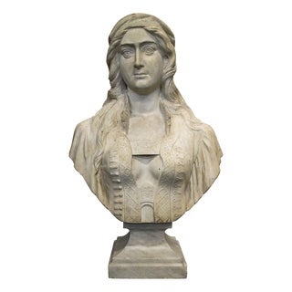 Bust of a Woman, 1800s, Marble For Sale