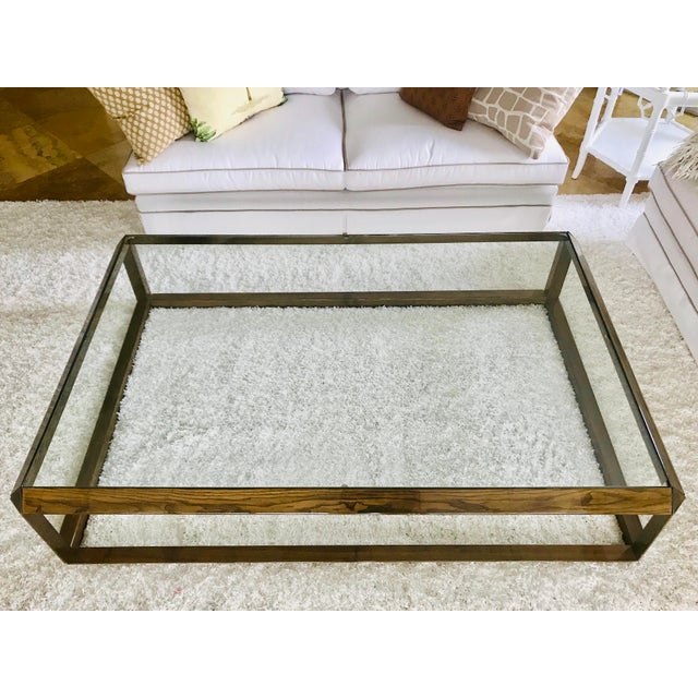 1970s Contemporary Large Rectangular Glass Top Coffee ...