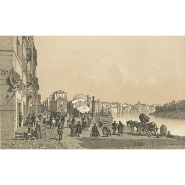 Benoist, Rome on the Tiber, Porto Di Ripetta Scene, 1869, Print For Sale - Image 3 of 10