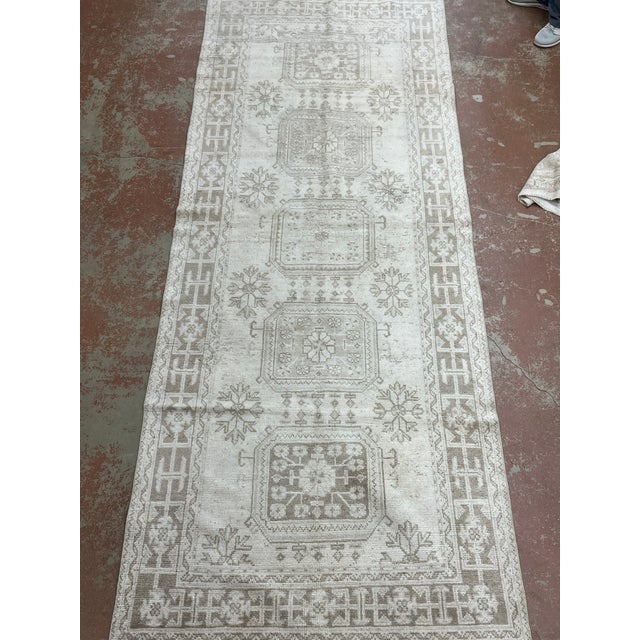 Tribal Vintage Turkish Hand Knotted Wool Runner 4’5” X 11’ For Sale - Image 3 of 4