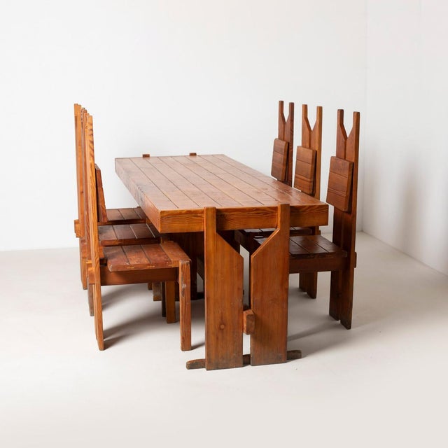 Brown Vintage Brutalist Dining Chair in Pine, Czechoslovakia, 1970s For Sale - Image 8 of 14