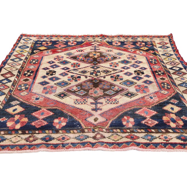 Tribal Vintage Ivory Persian Lori Rug - 05'00 X 07'01 For Sale - Image 3 of 9