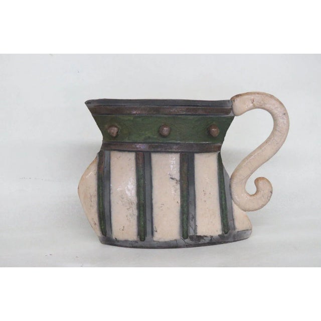 Art Deco Art Deco Raku Pottery Vase Pitcher Vessel Jug For Sale - Image 3 of 13