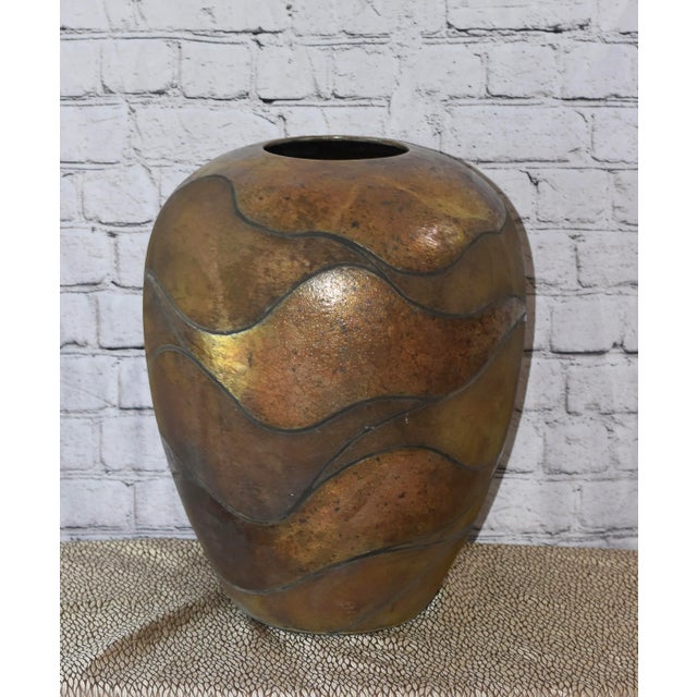 Tony Evans 1980s Tony Evans Raku Studio Large Pottery Vase For Sale - Image 4 of 10