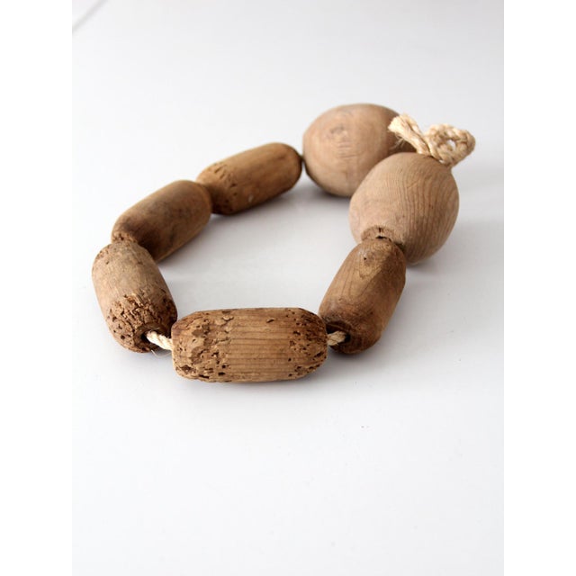 Brown Vintage Wooden Fishing Net Floats For Sale - Image 8 of 12