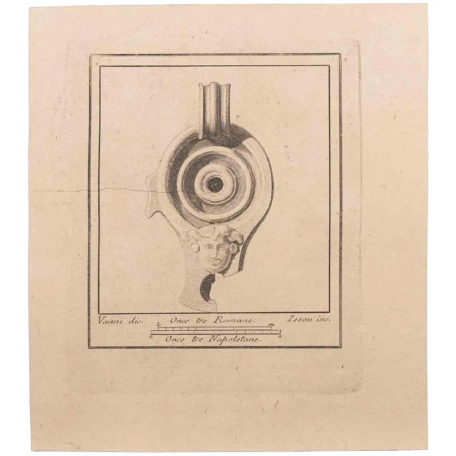 Oil lamp with decoration is an etching realized by niccolò vanni (1750-1770). The etching belongs to the print suite...