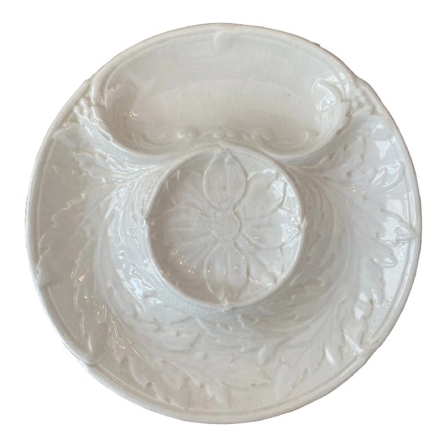 Antique Gien France White Artichoke Plate For Sale
