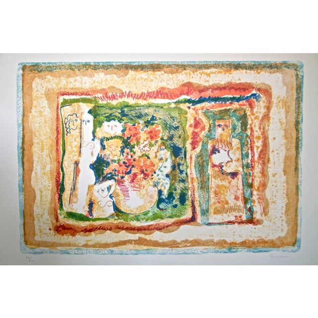 Sami Burhan, Nude Flowers and Gods, Lithograph, 1970 For Sale
