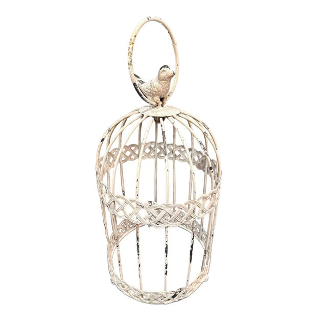 Late 20th Century Bird Cage Cloche Distressed Metal Decor Indoors or Garden Outdoor For Sale - Image 11 of 11