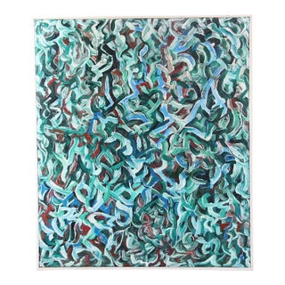 Abstract Expressionist Lyrical Oil Painting on Canvas, Framed, Signed Jon Stark, 1988-1992 For Sale