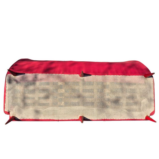 Vintage Italian Three-Seater Sofa in Red Fabric, 1940s For Sale - Image 11 of 13
