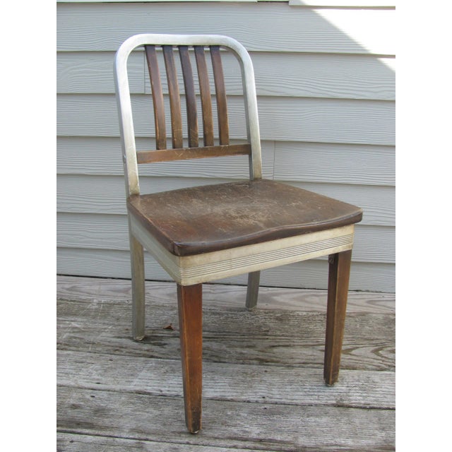 1940s Vintage Shaw Walker Aluminum and Maple Office Chair For Sale - Image 10 of 10