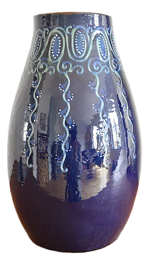 Art Nouveau Vase by Alfred Kusche for Karlsruher Majolika, 1890s