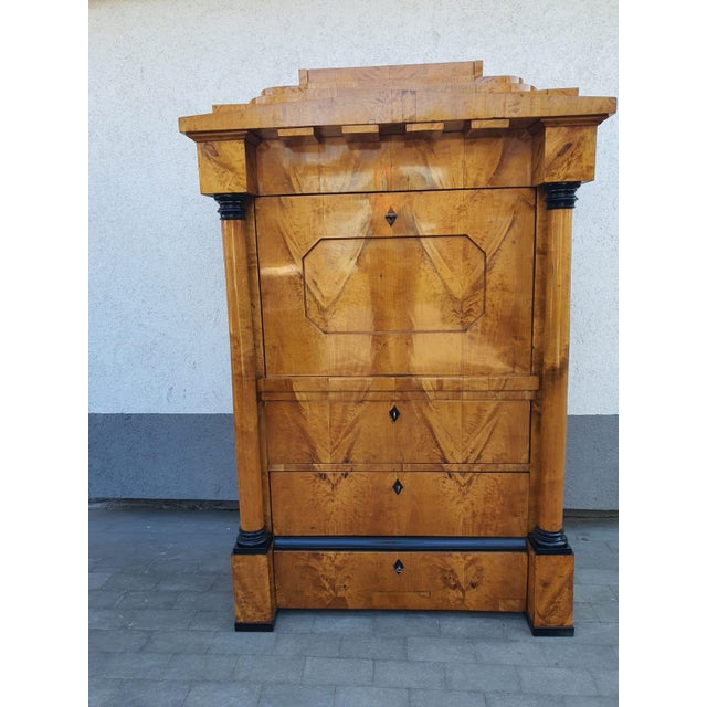 Biedermeier Secretaire Desk in Cherrywood, 1830 For Sale - Image 16 of 16