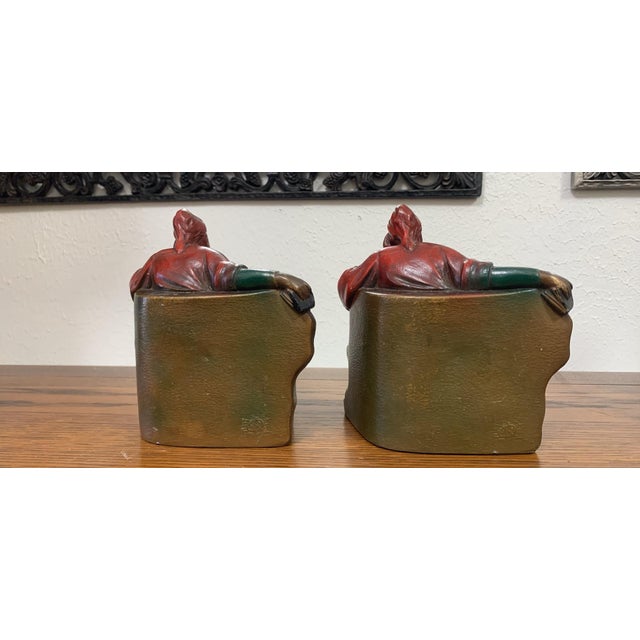 Antique Art Deco K&o Kronheim & Oldenbusch “Mantarani’s Dante” Figural Bookends – Pair For Sale In San Francisco - Image 6 of 8