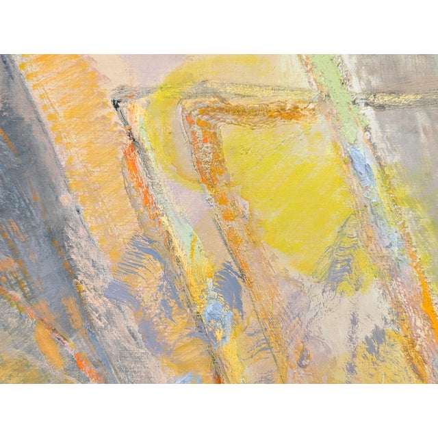 Joël Dabin "Cheveux en Liberte" Modern Yellow Abstract Expressionist Painting of Horses, 1992 For Sale - Image 11 of 12