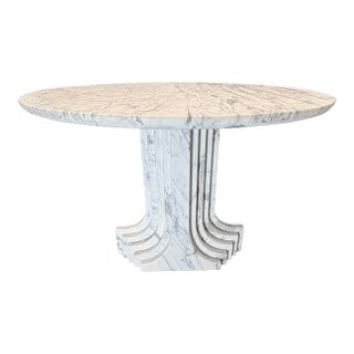 Rh Restoration Hardware Strada Bistro & Entry Table | Italian Arabescato Marble For Sale