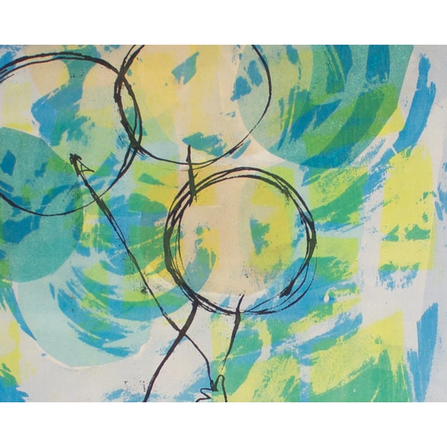 Blue 1969 “Children and Balloons” Serigraph Print Signed by Rosemary Zwick For Sale - Image 8 of 9