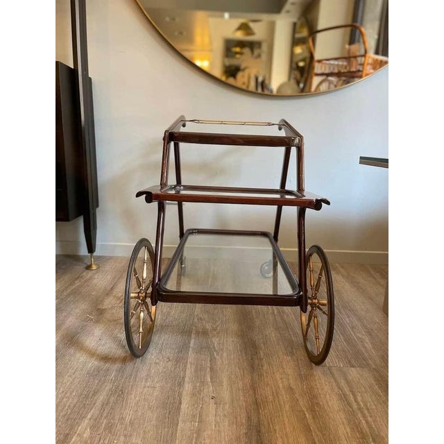 Vintage Wooden Cart with Removable Tray, 1960s For Sale - Image 14 of 17