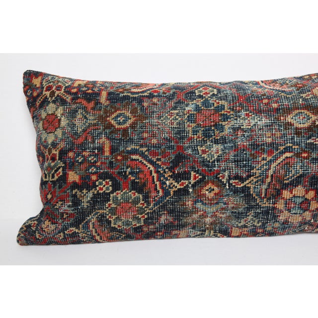 Decorative Antique Rug Pillow – Authentic Handwoven Wool Cushion 16" X 36" For Sale - Image 4 of 9