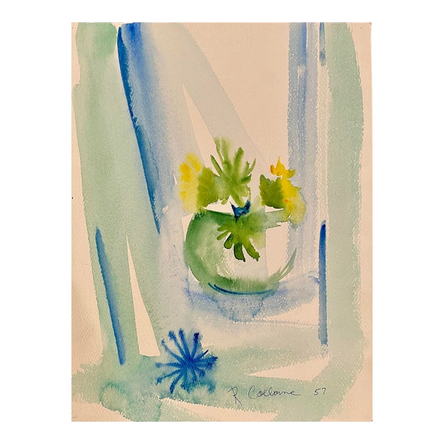 1957 Robert Colborne Floral Still Life Painting For Sale