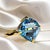 2020s AJD Swiss Blue Topaz Antique Cushion Cut in Gold Over Sterling Ring Size 8 For Sale - Image 5 of 5