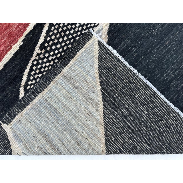 Saffron Cubist Abstract Carpet in Carbon Black & Saffron - 8'10" X 9'10" For Sale - Image 8 of 10