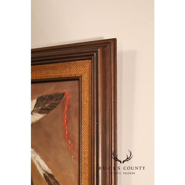 Framed Native American Portrait Painting Signed Wil Hamond 1981 "Lone Hawk" For Sale - Image 16 of 18