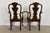 Stickley Queen Anne Carved Solid Mahogany Armchairs, Pair For Sale - Image 10 of 13